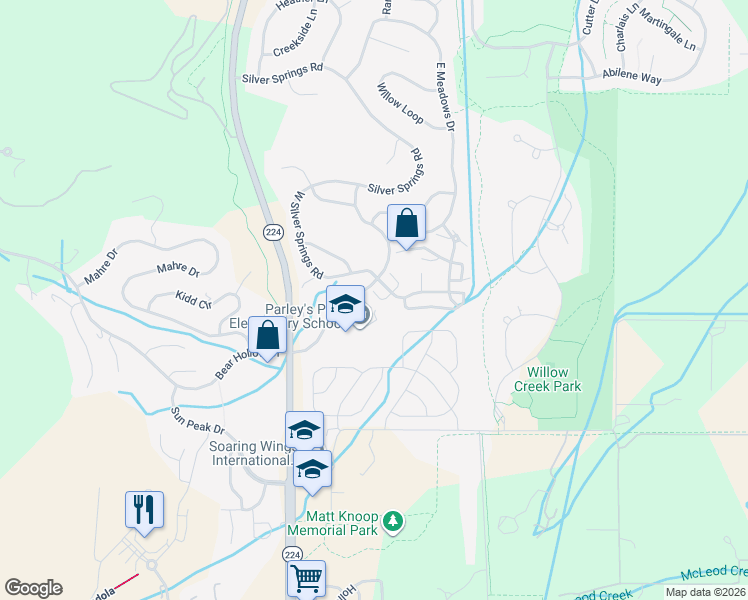 map of restaurants, bars, coffee shops, grocery stores, and more near 1501 Meadow Loop Road in Park City