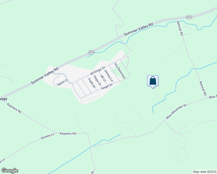 map of restaurants, bars, coffee shops, grocery stores, and more near 70 Angel Drive in New Ringgold