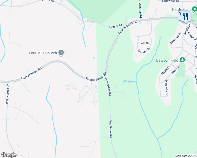 map of restaurants, bars, coffee shops, grocery stores, and more near 5910 Tuscarawas Road in Beaver