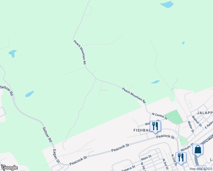 map of restaurants, bars, coffee shops, grocery stores, and more near 1067 Peach Mountain Road in Pottsville
