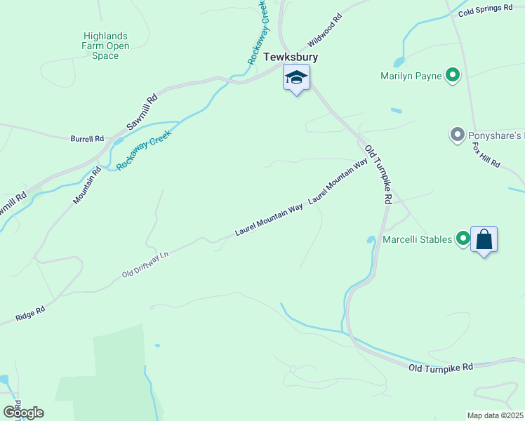 map of restaurants, bars, coffee shops, grocery stores, and more near 21 Laurel Mountain Way in Califon