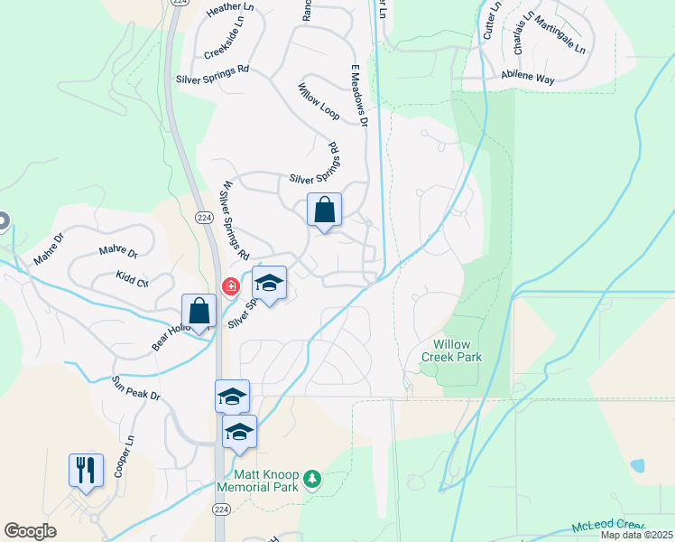 map of restaurants, bars, coffee shops, grocery stores, and more near 1494 West Meadow Loop Road in Park City