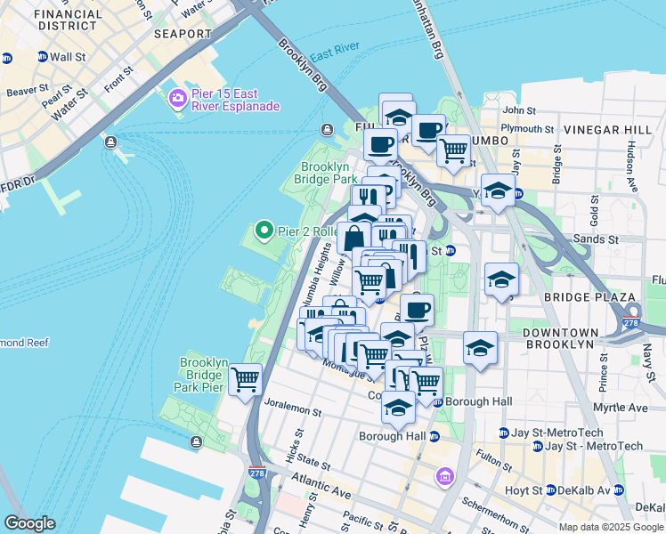 map of restaurants, bars, coffee shops, grocery stores, and more near in Brooklyn