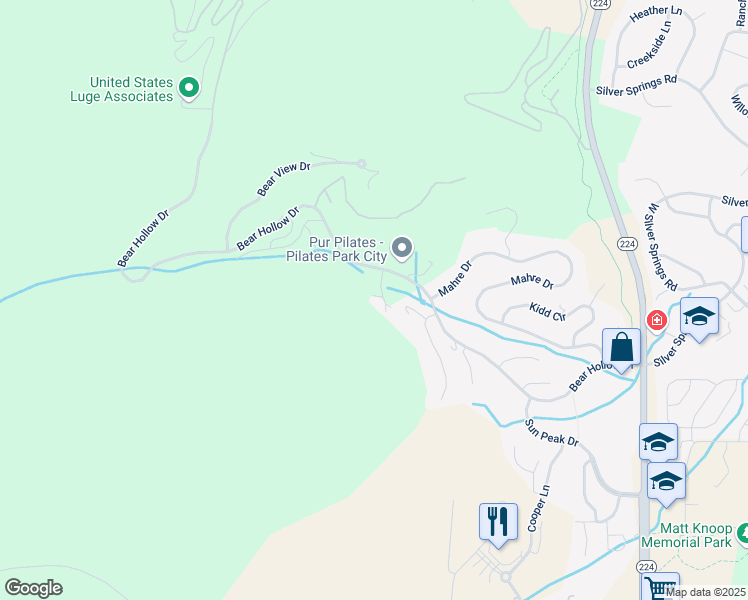 map of restaurants, bars, coffee shops, grocery stores, and more near 2185 Bear Hollow Drive in Park City