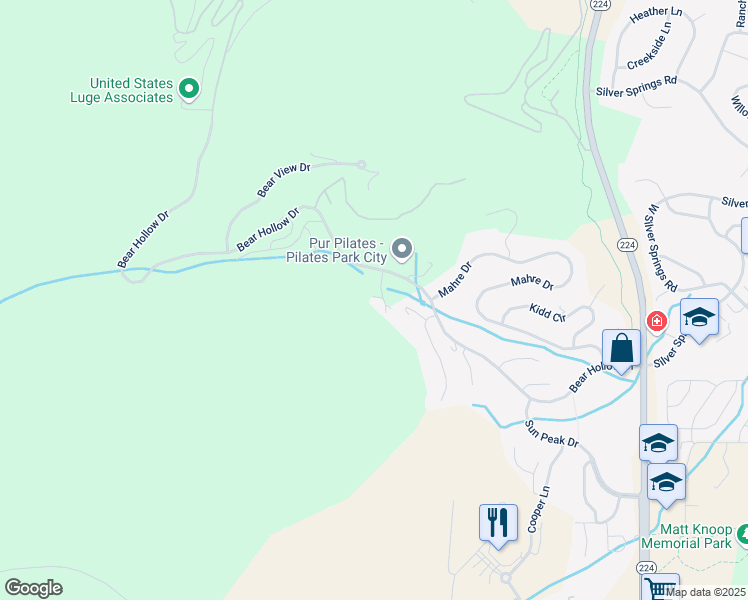 map of restaurants, bars, coffee shops, grocery stores, and more near 2185 Bear Hollow Drive in Park City