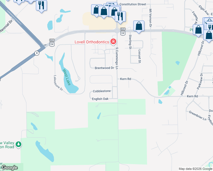 map of restaurants, bars, coffee shops, grocery stores, and more near 500-512 Greystone in Washington