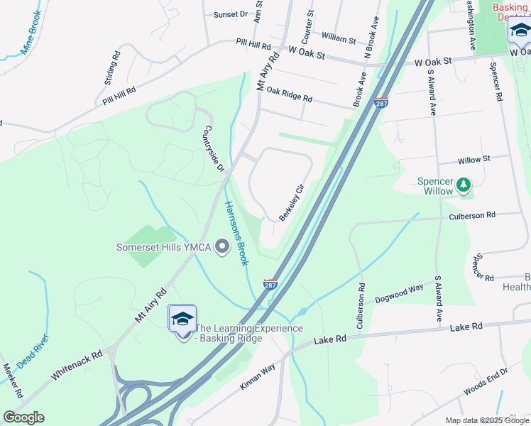 map of restaurants, bars, coffee shops, grocery stores, and more near 80 Berkeley Circle in Bernards