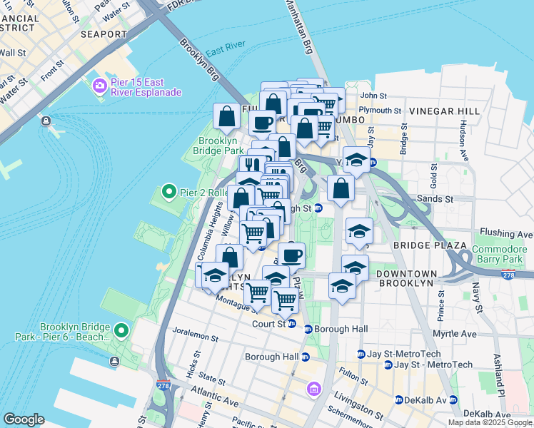 map of restaurants, bars, coffee shops, grocery stores, and more near in Brooklyn