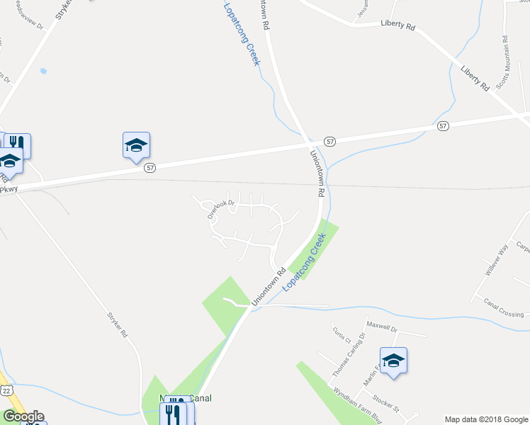 map of restaurants, bars, coffee shops, grocery stores, and more near 305 Clover Court in Stewartsville