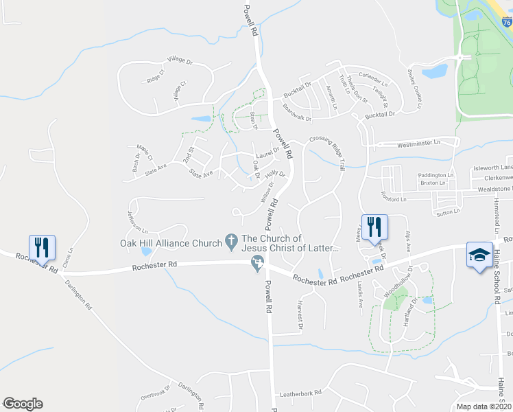 map of restaurants, bars, coffee shops, grocery stores, and more near 204 Willow Drive in Cranberry Township