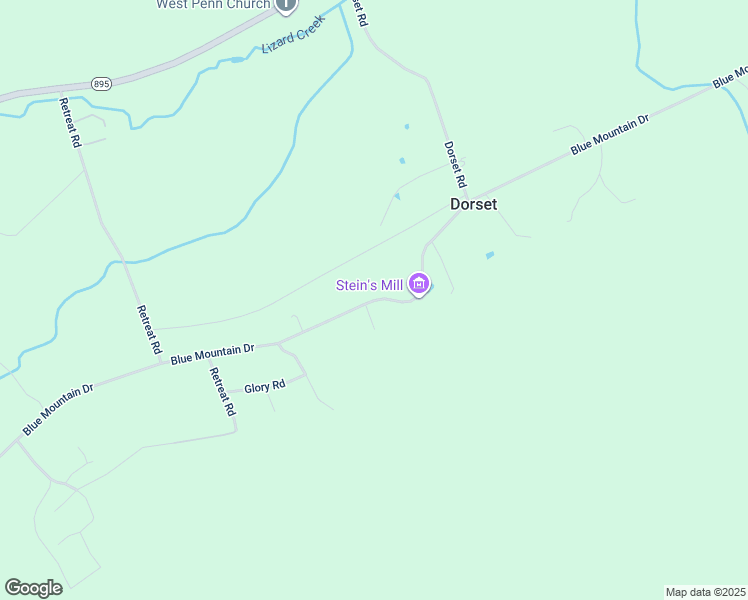 map of restaurants, bars, coffee shops, grocery stores, and more near Blue Mountain Drive in New Ringgold