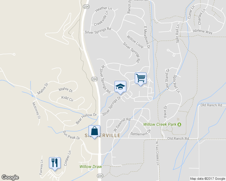 map of restaurants, bars, coffee shops, grocery stores, and more near 1681 West Silver Springs Road in Park City