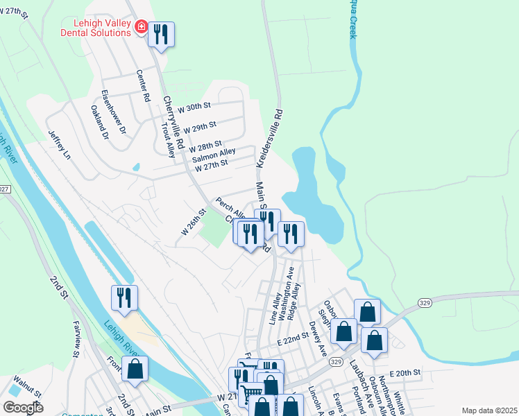 map of restaurants, bars, coffee shops, grocery stores, and more near 2494 Main Street in Northampton