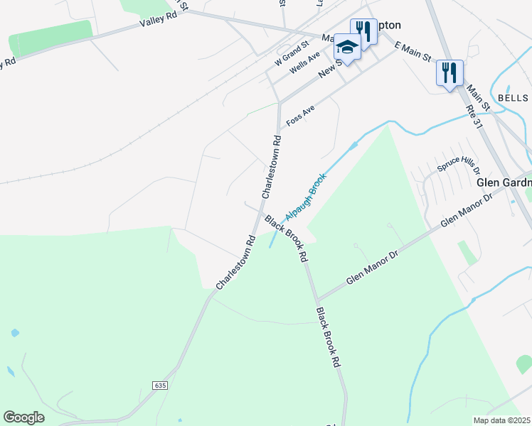 map of restaurants, bars, coffee shops, grocery stores, and more near 93 Charlestown Road in Hampton