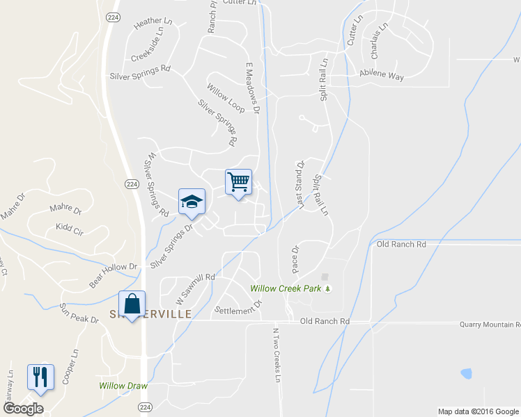 map of restaurants, bars, coffee shops, grocery stores, and more near 4719 Silver Meadows Drive in Park City