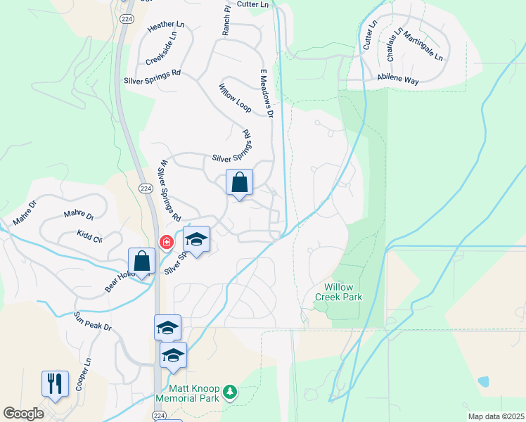 map of restaurants, bars, coffee shops, grocery stores, and more near 1389 Silver Meadows Drive in Park City