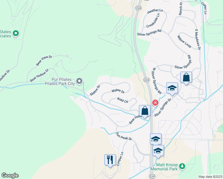 map of restaurants, bars, coffee shops, grocery stores, and more near 1989 Mahre Drive in Park City