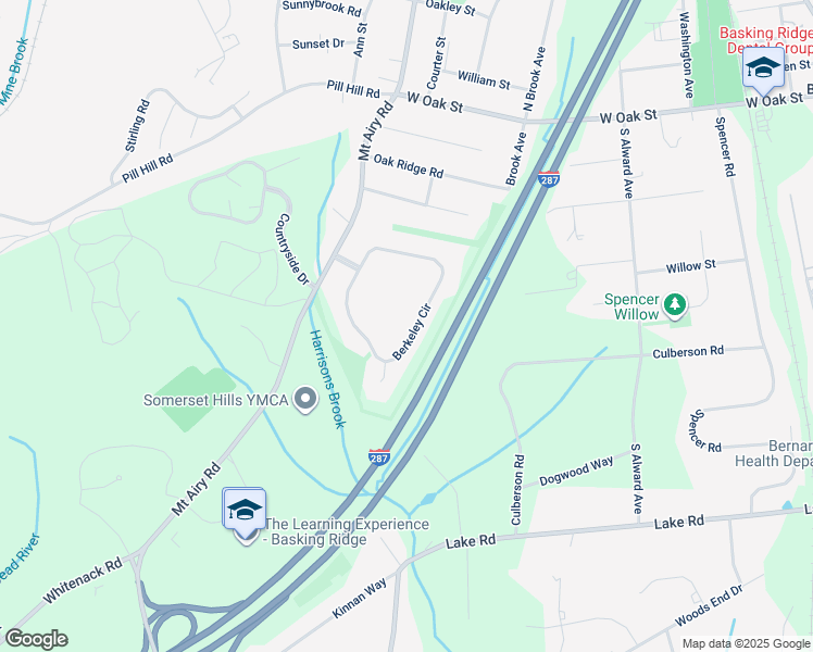 map of restaurants, bars, coffee shops, grocery stores, and more near 80 Berkeley Circle in Bernards