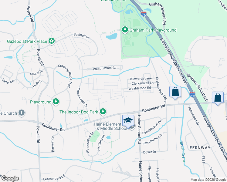map of restaurants, bars, coffee shops, grocery stores, and more near 202 Sutton Lane in Cranberry Township