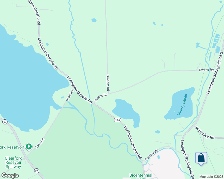 map of restaurants, bars, coffee shops, grocery stores, and more near 2370 Owens Road in Mansfield