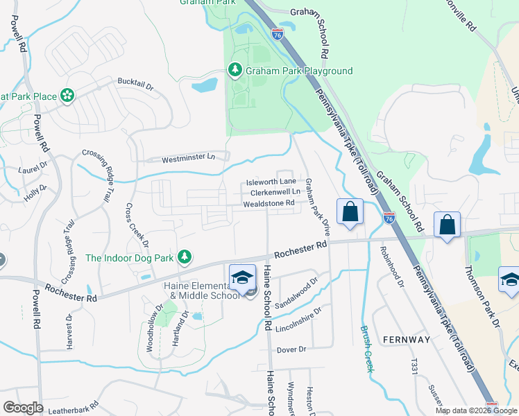 map of restaurants, bars, coffee shops, grocery stores, and more near 301 Wealdstone Road in Cranberry Township