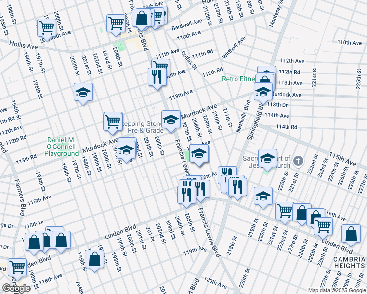 map of restaurants, bars, coffee shops, grocery stores, and more near in Queens