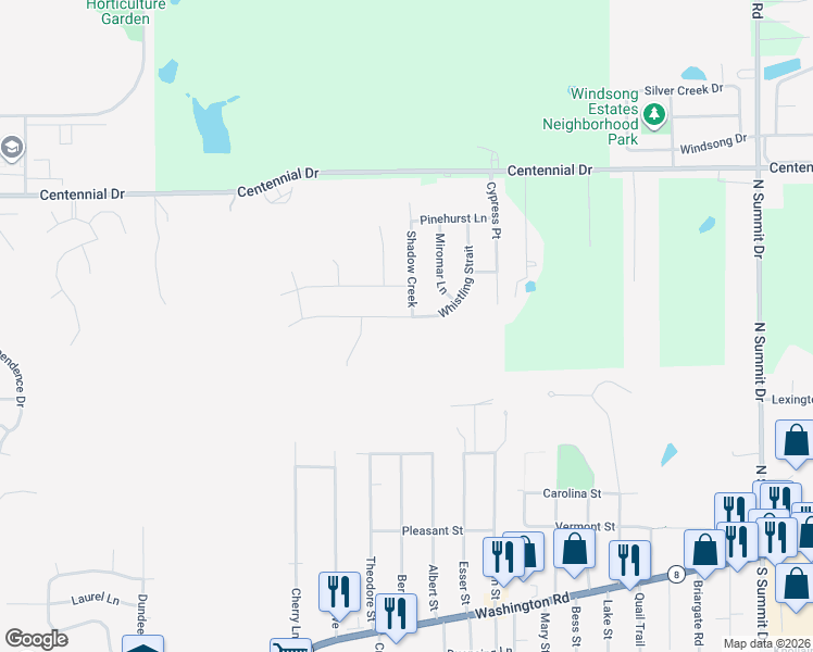 map of restaurants, bars, coffee shops, grocery stores, and more near 401 Whistling Strait in Washington