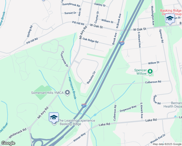 map of restaurants, bars, coffee shops, grocery stores, and more near 80 Berkeley Circle in Basking Ridge