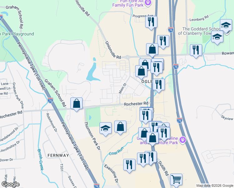 map of restaurants, bars, coffee shops, grocery stores, and more near in Butler County