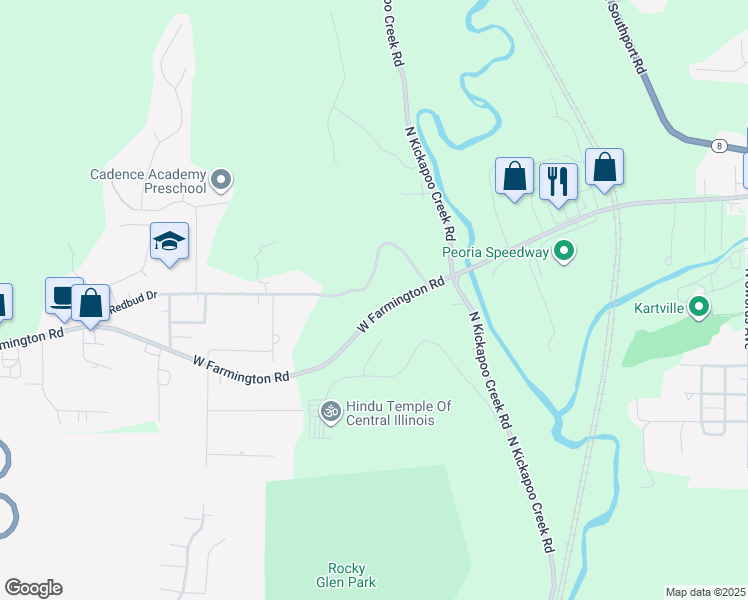 map of restaurants, bars, coffee shops, grocery stores, and more near in Peoria