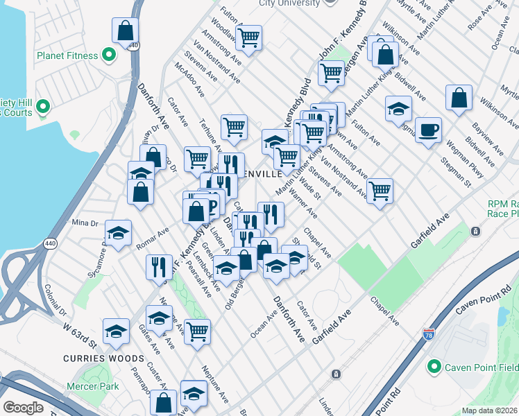 map of restaurants, bars, coffee shops, grocery stores, and more near 277 Old Bergen Road in Jersey City