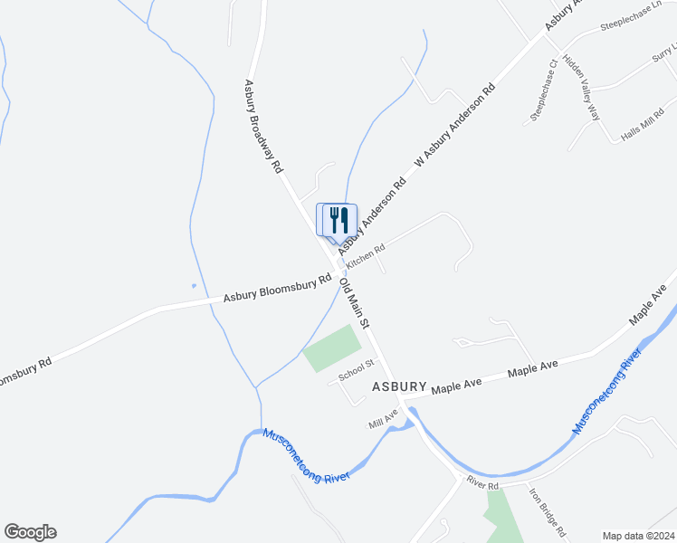 map of restaurants, bars, coffee shops, grocery stores, and more near 391 Old Main Street in Asbury