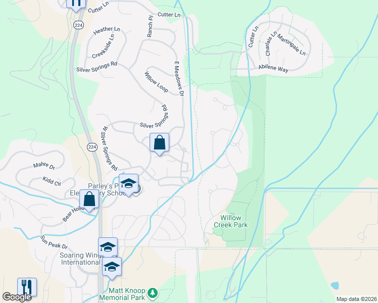 map of restaurants, bars, coffee shops, grocery stores, and more near 4872 East Meadows Drive in Park City