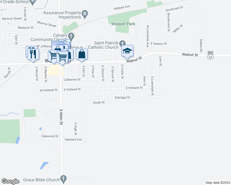 map of restaurants, bars, coffee shops, grocery stores, and more near 509 East Holland Street in Washington