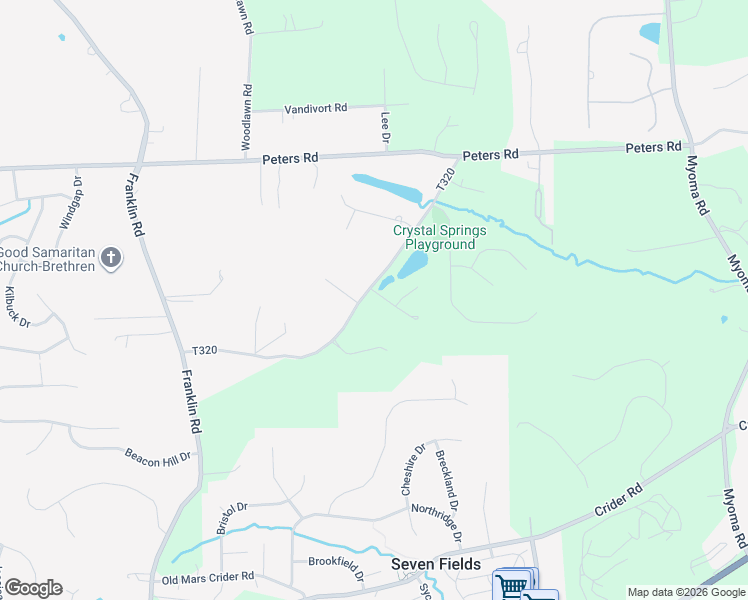 map of restaurants, bars, coffee shops, grocery stores, and more near 100 Walden Pond Lane in Cranberry Township