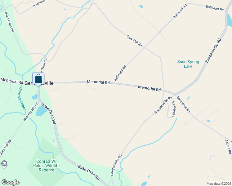 map of restaurants, bars, coffee shops, grocery stores, and more near 5850 Memorial Road in Germansville