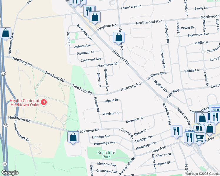 map of restaurants, bars, coffee shops, grocery stores, and more near 1 Beaver Lane in Easton