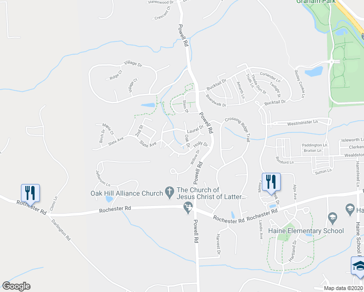 map of restaurants, bars, coffee shops, grocery stores, and more near 72 Hickory Court in Cranberry Township