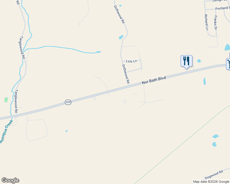 map of restaurants, bars, coffee shops, grocery stores, and more near 5489 Nor Bath Boulevard in Northampton