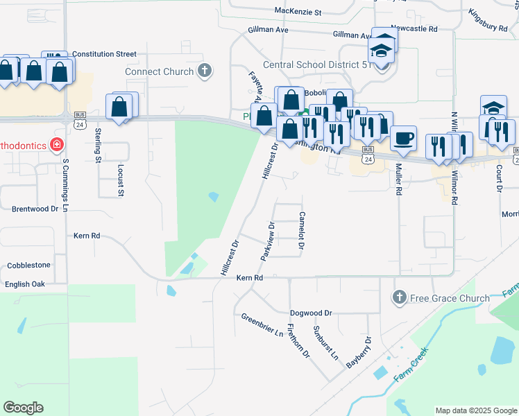 map of restaurants, bars, coffee shops, grocery stores, and more near 302 Parkview Drive in Washington