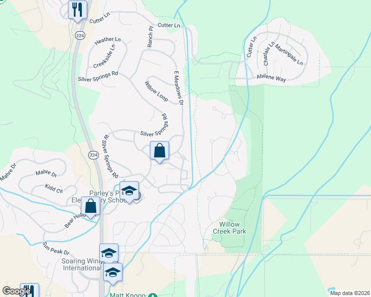 map of restaurants, bars, coffee shops, grocery stores, and more near 4872 East Meadows Drive in Park City