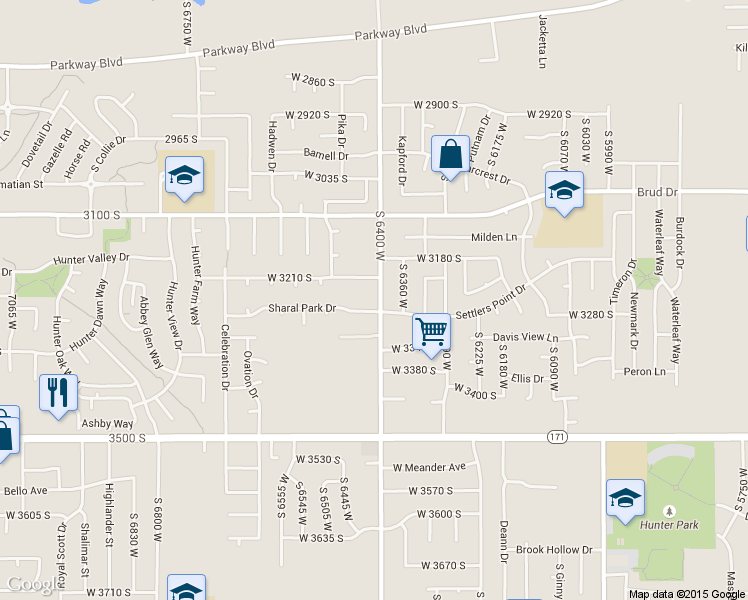 map of restaurants, bars, coffee shops, grocery stores, and more near 3252 South 6400 West in West Valley City