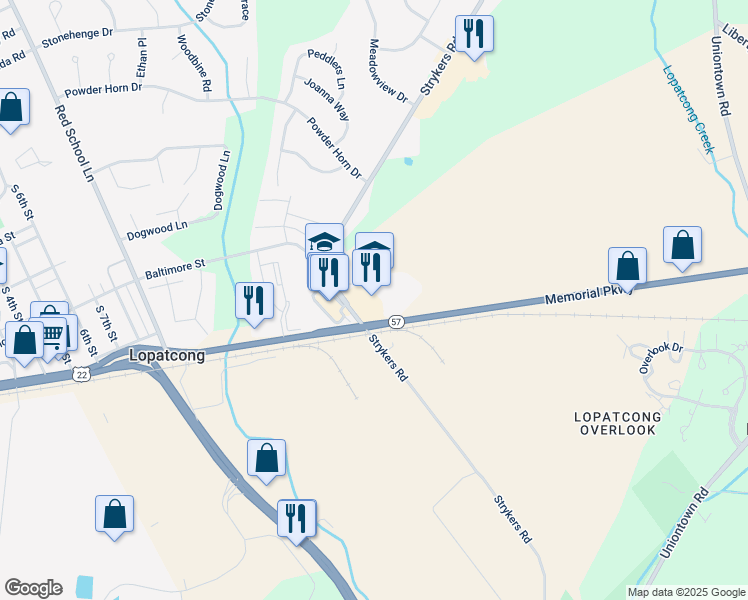 map of restaurants, bars, coffee shops, grocery stores, and more near 200 Strykers Road in Phillipsburg