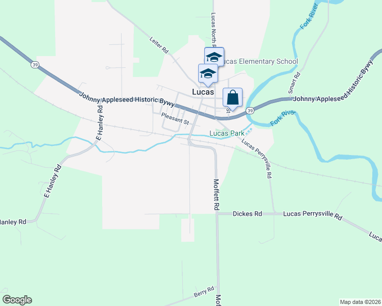 map of restaurants, bars, coffee shops, grocery stores, and more near 97 South Union Street in Lucas