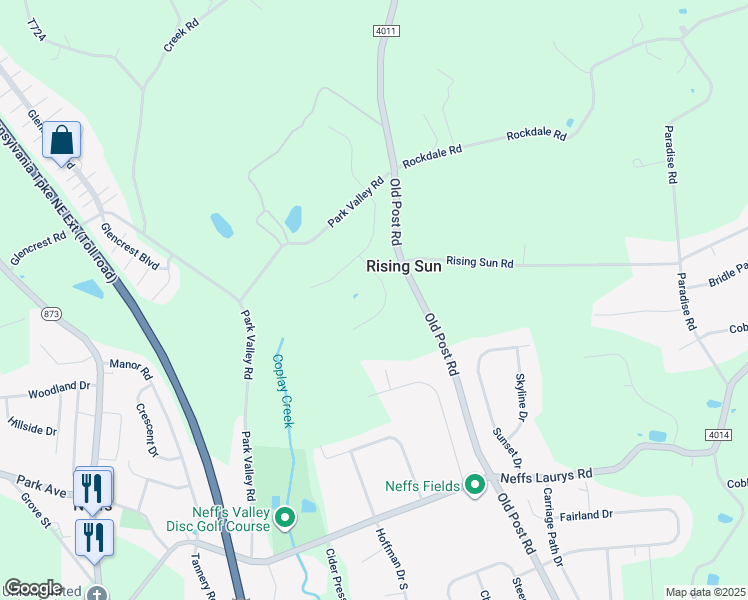 map of restaurants, bars, coffee shops, grocery stores, and more near 3265 Barry Road in Schnecksville
