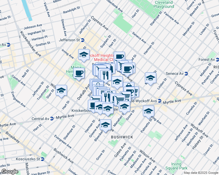 map of restaurants, bars, coffee shops, grocery stores, and more near in Brooklyn