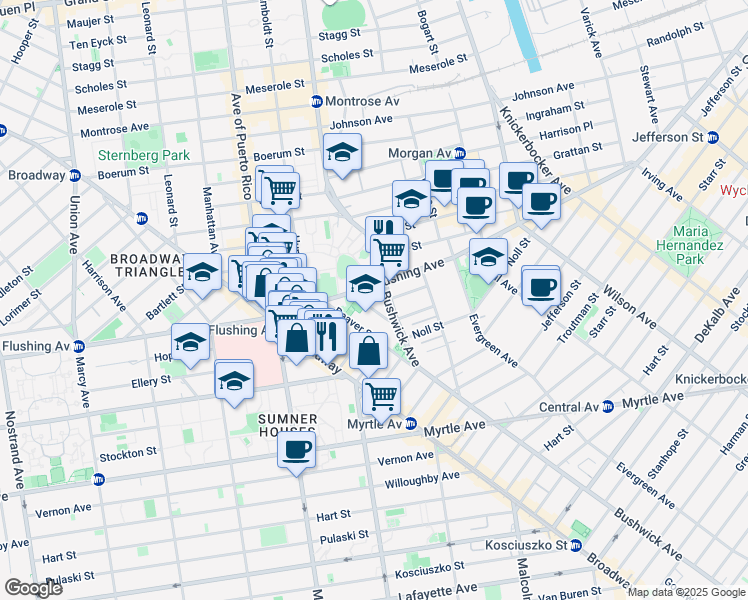 map of restaurants, bars, coffee shops, grocery stores, and more near in Brooklyn