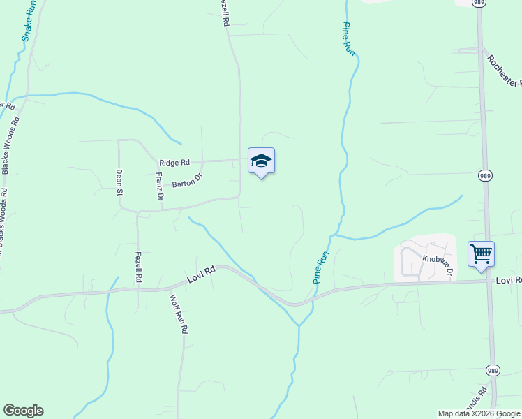 map of restaurants, bars, coffee shops, grocery stores, and more near 195 Fezell Road in Freedom