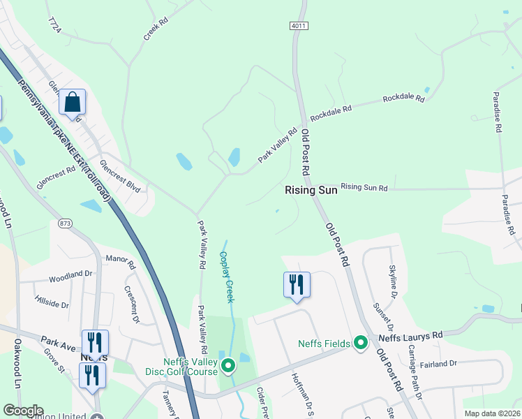 map of restaurants, bars, coffee shops, grocery stores, and more near 3284 Scott Road in Schnecksville