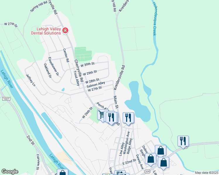 map of restaurants, bars, coffee shops, grocery stores, and more near 88 Meadow Lane in Northampton
